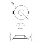 Foco fijo empotrar SPA03 98mm, para Lámpara GU10/MR16